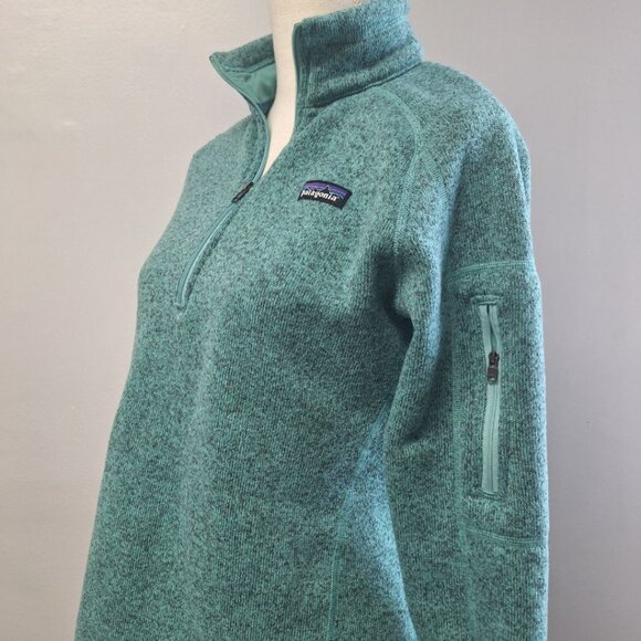 Patagonia Quarter Zip Pullover Womens M Sweatshirt Gorp Core Teal Blue Fleece - Picture 8 of 9